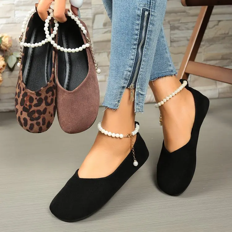 Women's Round Toe Flat Loafers Leopard Print Beading Casual Ankle Strap Shoes Ladies Comfort Daily Walking Flats
Women's Round Toe Flat Loafers Leopard Print Beading Casual Ankle Strap Shoes Ladies Comfort Daily Walking Flats