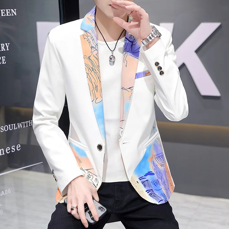 New Men Lapel Blazers Coat Long Sleeve Leisure Business Outerwear Streetwear Contrast Color Suit Jacket Male Clothing D62
New Men Lapel Blazers Coat Long Sleeve Leisure Business Outerwear Streetwear Contrast Color Suit Jacket Male Clothing D62