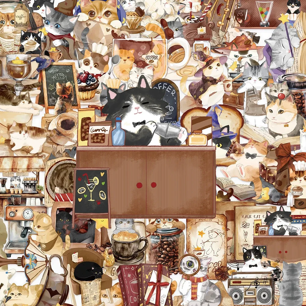 10/30/50pcs Transparent Cute Magic Coffee Cat Stickers Cartoon Decals DIY Luggage Motorcycle Laptop Vintage Sticker Decoration
10/30/50pcs Transparent Cute Magic Coffee Cat Stickers Cartoon Decals DIY Luggage Motorcycle Laptop Vintage Sticker Decoration