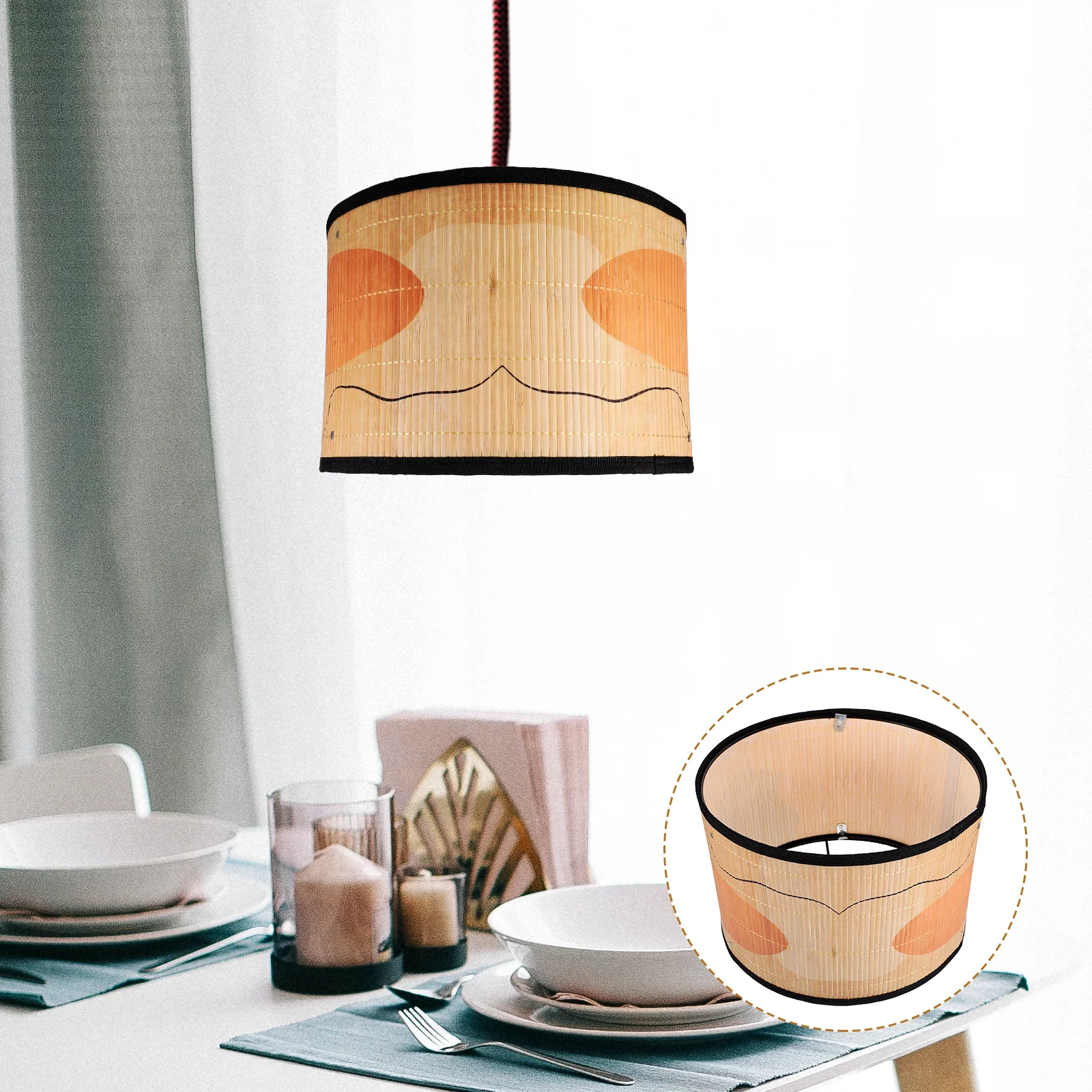 Bohemian Style Bamboo Printed Irregular Round Chandelier Lampshade Decoration Ceiling Simple Light Boho Pendant Home
Bohemian Style Bamboo Printed Irregular Round Chandelier Lampshade Decoration Ceiling Simple Light Boho Pendant Home