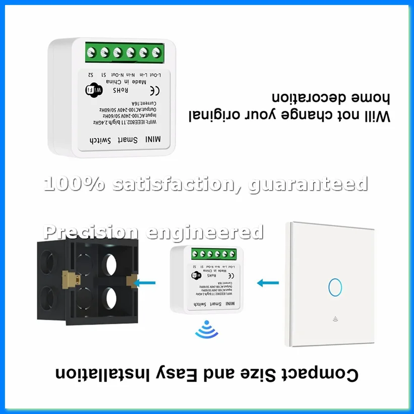 4PCS WiFi Smart Switch Light Switch, APP Remote Control, Voice Control, DIY Mode, Timer Function, LAN Control, 2 Way 16A-AD23
4PCS WiFi Smart Switch Light Switch, APP Remote Control, Voice Control, DIY Mode, Timer Function, LAN Control, 2 Way 16A-AD23