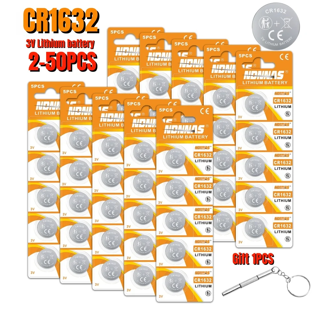 2-50pcs CR1632 Battery 3V Lithium Long Lasting Button Cell Coin Batteries CR 1632 DL1632 BR1632 for Car Key Watch Remote
2-50pcs CR1632 Battery 3V Lithium Long Lasting Button Cell Coin Batteries CR 1632 DL1632 BR1632 for Car Key Watch Remote