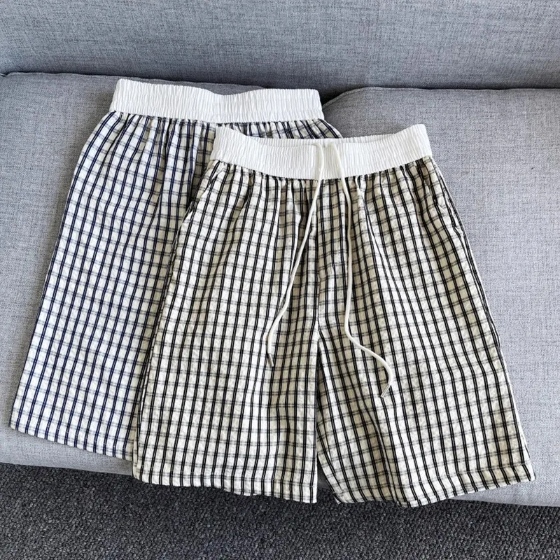 Blue Plaid Bubble orts Men Summer Thin Faion Sports Five-Quarter Ice Silk Qui Dry Beach Pants Casual Straight Leg Trousers
Blue Plaid Bubble orts Men Summer Thin Faion Sports Five-Quarter Ice Silk Qui Dry Beach Pants Casual Straight Leg Trousers