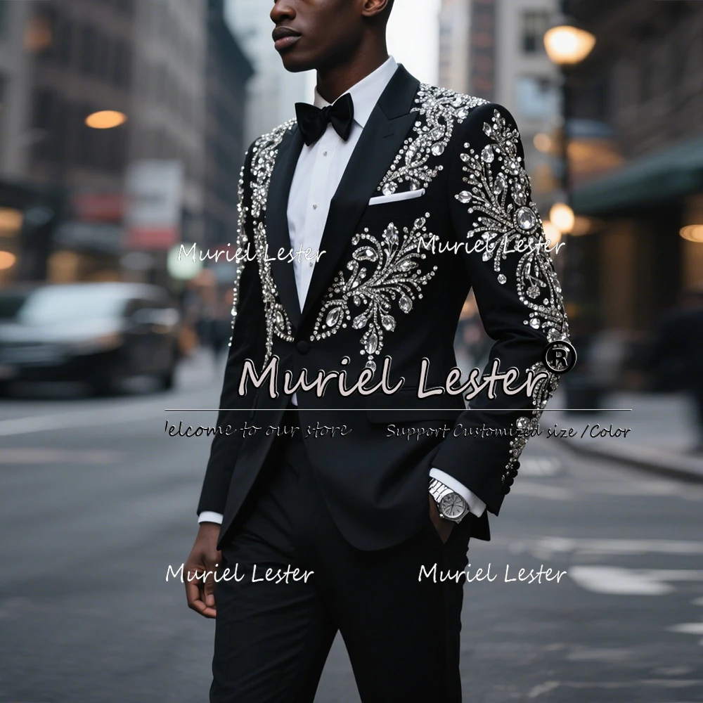 Male Fashion Jewelry Stones Groom Wedding Tuxedos 2 Pieces Sets Single Breasted Prom Blazers Customized Man Busienss Suits 2026
Male Fashion Jewelry Stones Groom Wedding Tuxedos 2 Pieces Sets Single Breasted Prom Blazers Customized Man Busienss Suits 2026
