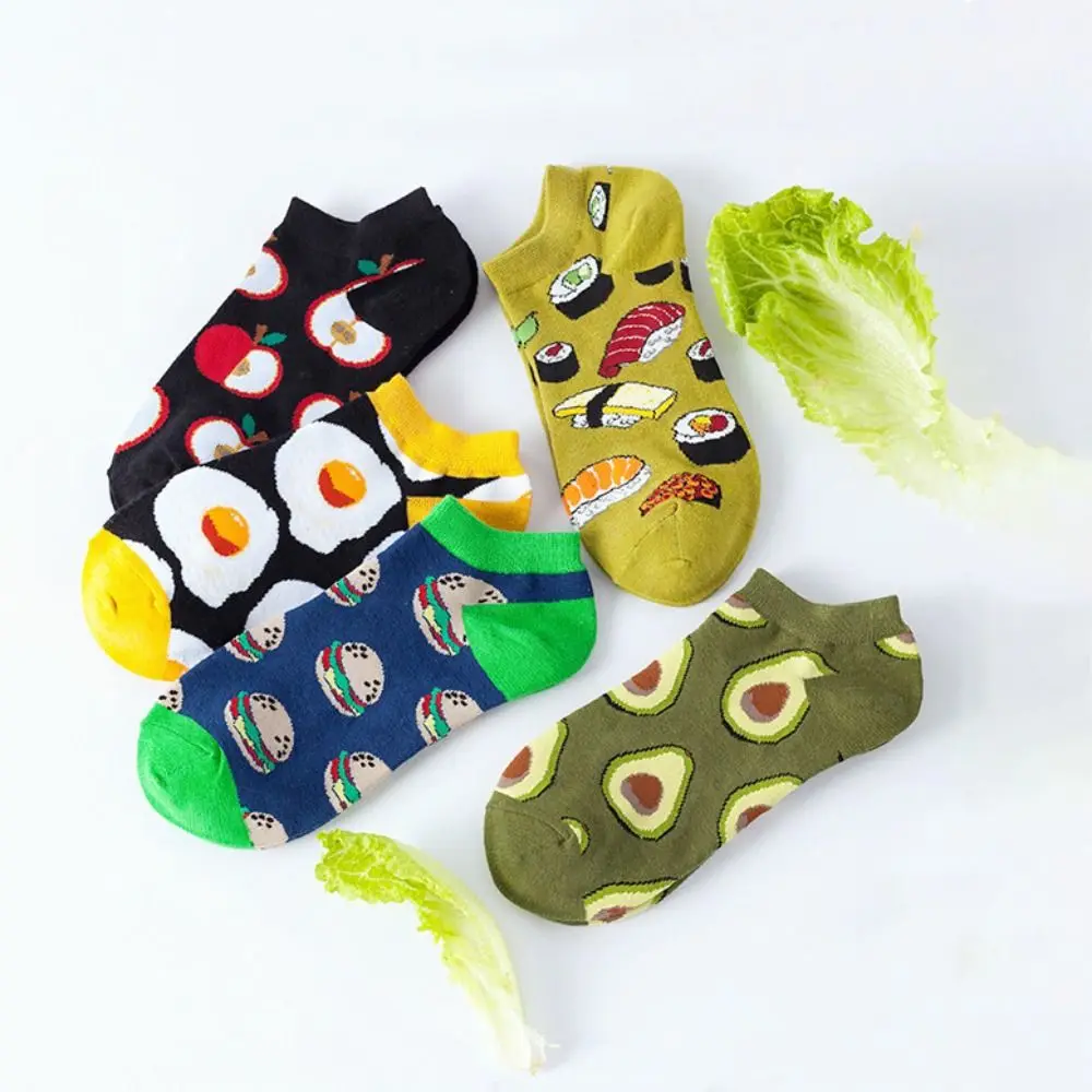 5Pairs Cotton Cartoon Short Socks Cheese Cookies Breathable Mid Tube Socks Patchwork Ankle Hosiery Food Pattern Socks Autumn
5Pairs Cotton Cartoon Short Socks Cheese Cookies Breathable Mid Tube Socks Patchwork Ankle Hosiery Food Pattern Socks Autumn