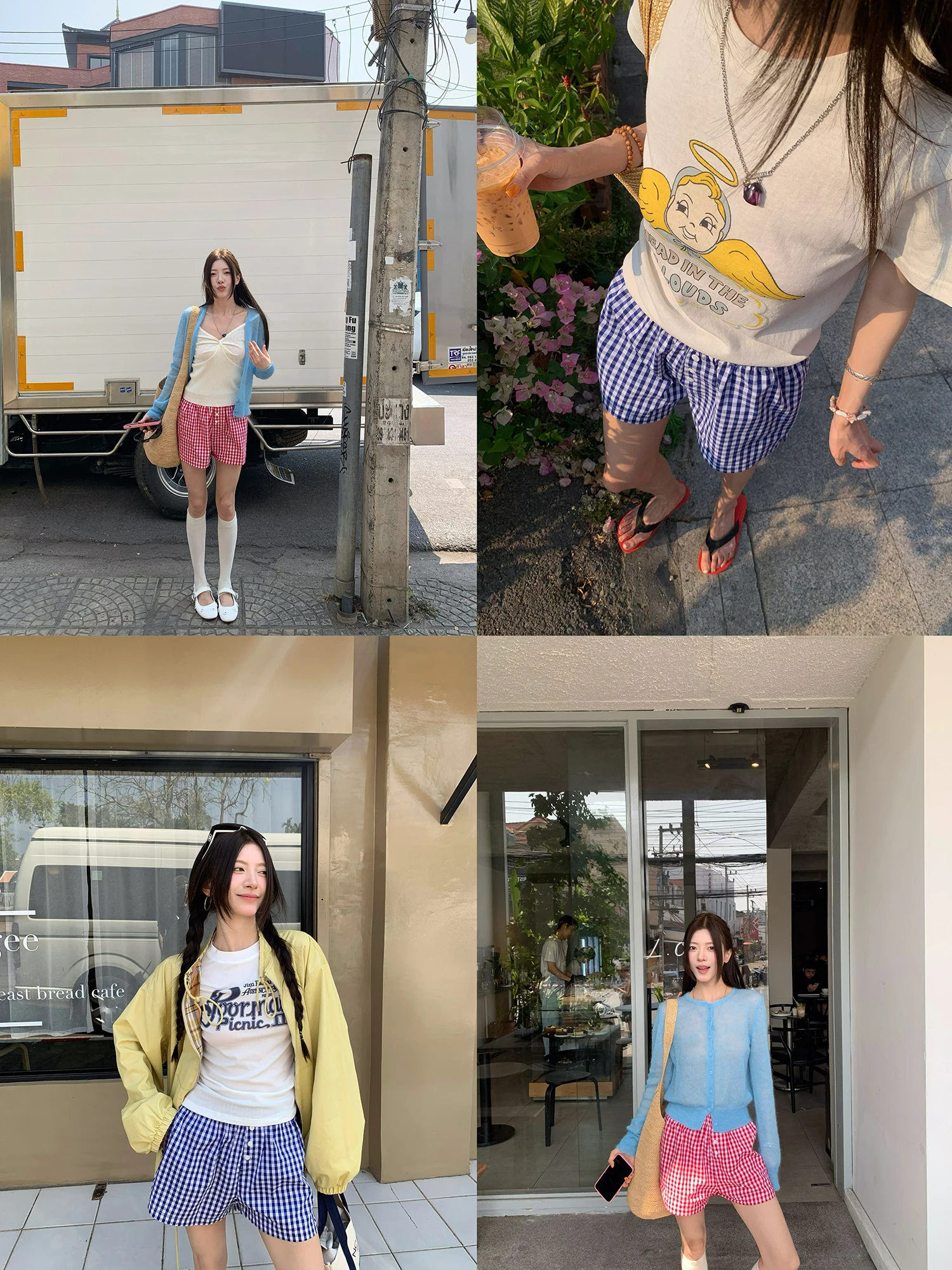 Casual Plaid ort Pants Elastic Waist Button Design Korean Sle Girls Straight Leg Pants Spring Season Ladies Faion
Casual Plaid ort Pants Elastic Waist Button Design Korean Sle Girls Straight Leg Pants Spring Season Ladies Faion