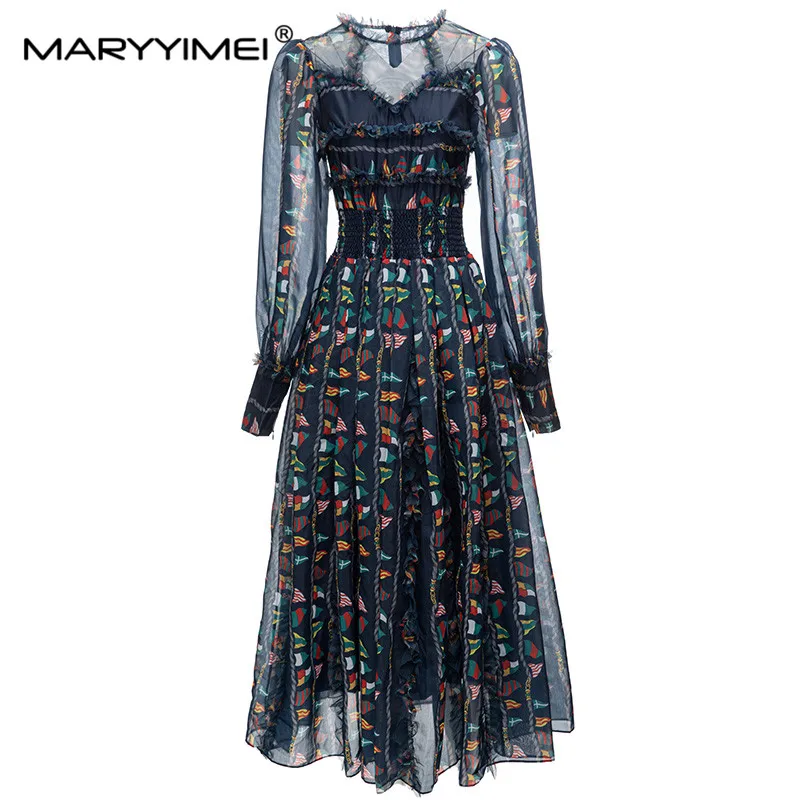 MARYYIMEI New Autumn Fashion Elegant dress Mesh Lantern Sleeve Print Patchwork Wood Ear Edge Casual Holiday Long Dresses
MARYYIMEI New Autumn Fashion Elegant dress Mesh Lantern Sleeve Print Patchwork Wood Ear Edge Casual Holiday Long Dresses