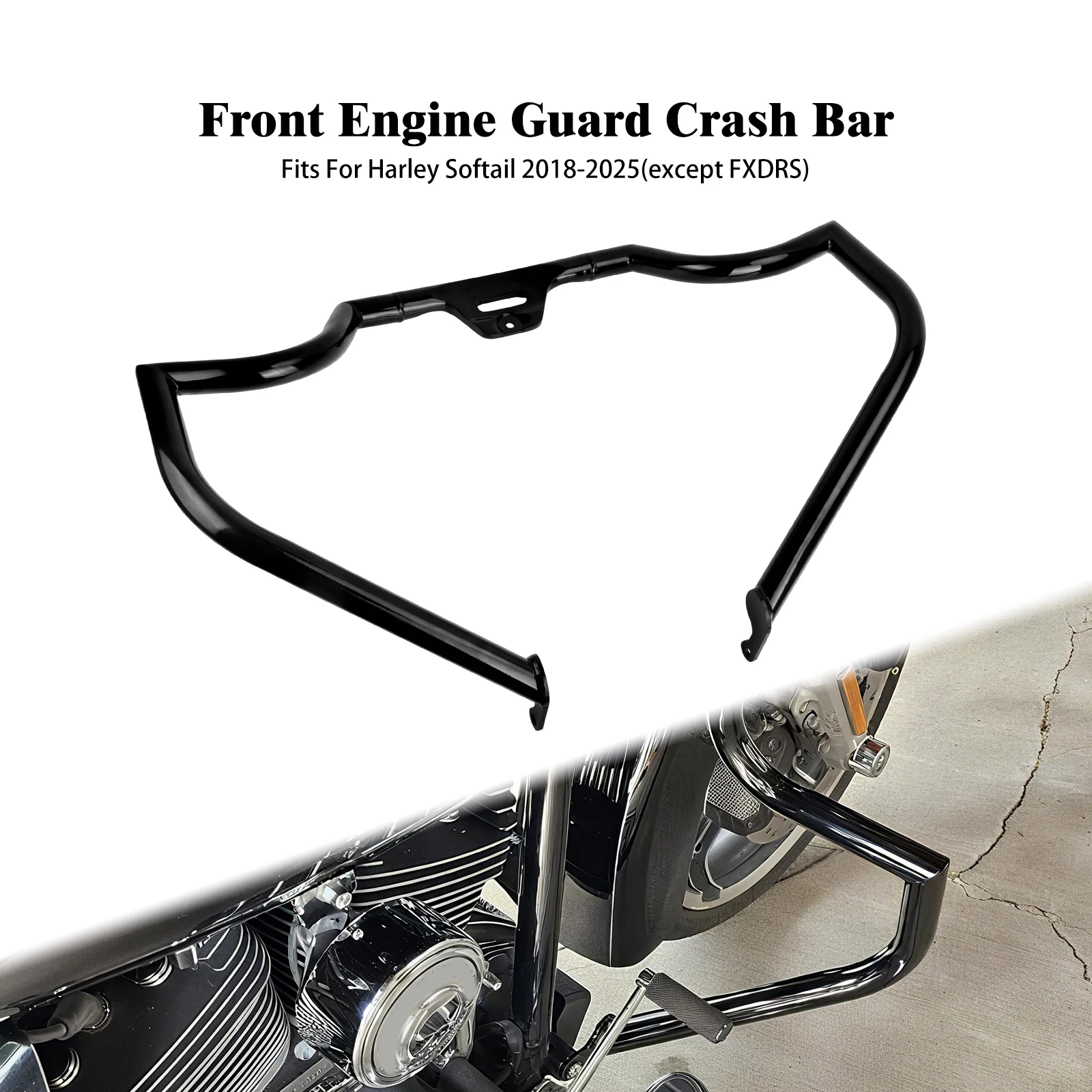 Motorcycle Front Engine Crash Bar Protector Bumper Guard For Harley Softail Fat Boy Low Rider Breakout Sport Glide 2018-2025
Motorcycle Front Engine Crash Bar Protector Bumper Guard For Harley Softail Fat Boy Low Rider Breakout Sport Glide 2018-2025