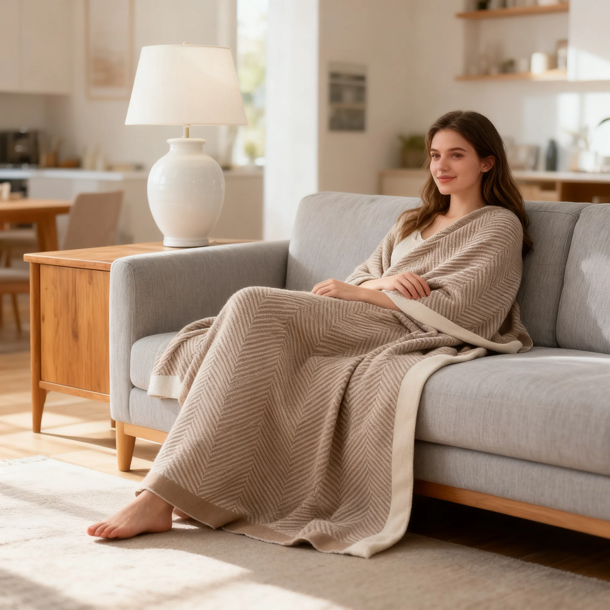 European Herringbone Airplane Blanket, Office AC Nap Throw, Bed Cover Couch Shawl Blanket
European Herringbone Airplane Blanket, Office AC Nap Throw, Bed Cover Couch Shawl Blanket