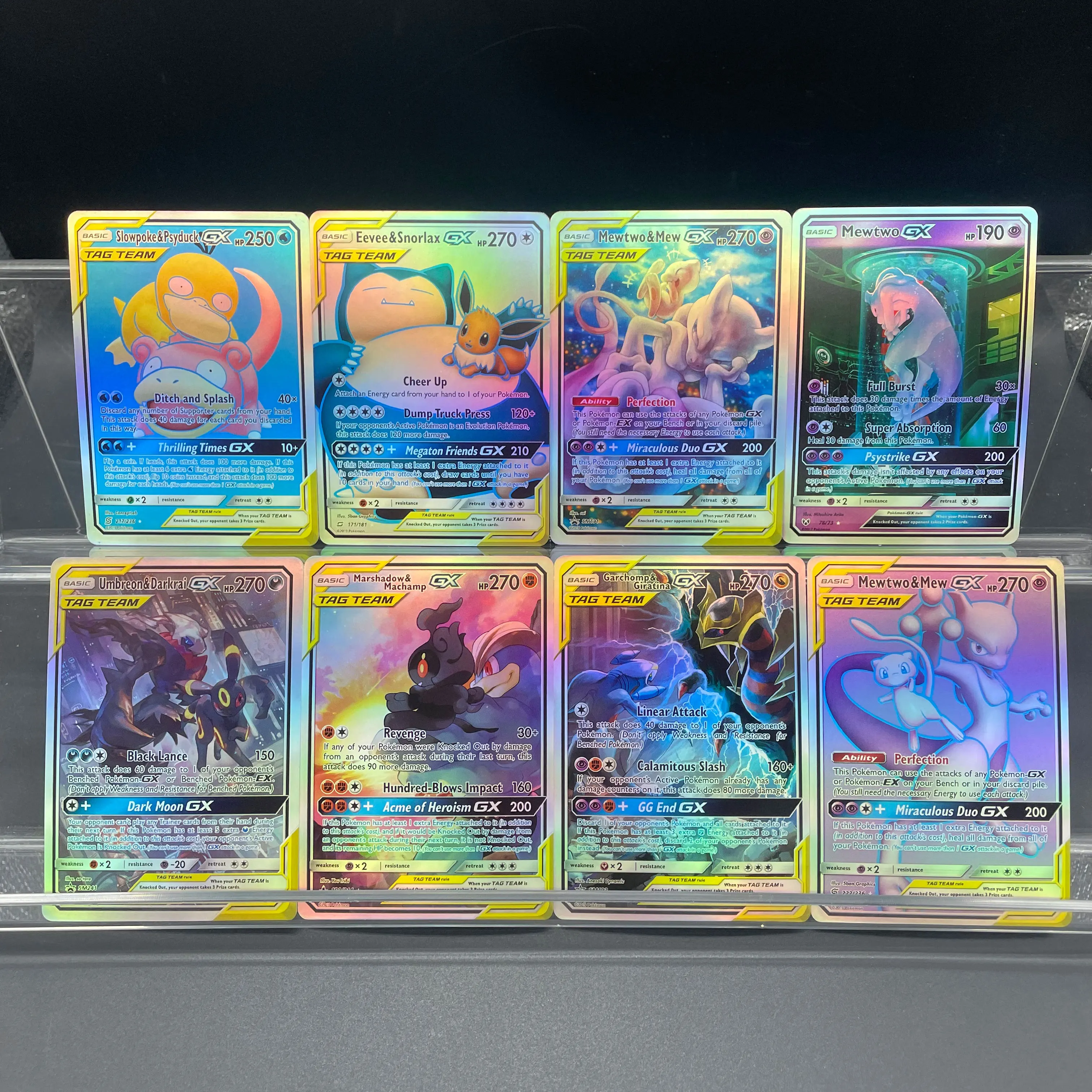 DIY Self-made Anime PTCG Slowpoke Eevee Snorlax Mew Umbreon Mewtwo Rainbow Rare Card GX Series English Version Collecting Card
DIY Self-made Anime PTCG Slowpoke Eevee Snorlax Mew Umbreon Mewtwo Rainbow Rare Card GX Series English Version Collecting Card