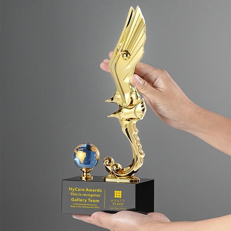 Customized Golden Eagle Metal Trophy, Annual Meeting Awards Outstanding Employees Corporate Home Decor Honors Globe Crystal, 1pc
Customized Golden Eagle Metal Trophy, Annual Meeting Awards Outstanding Employees Corporate Home Decor Honors Globe Crystal, 1pc