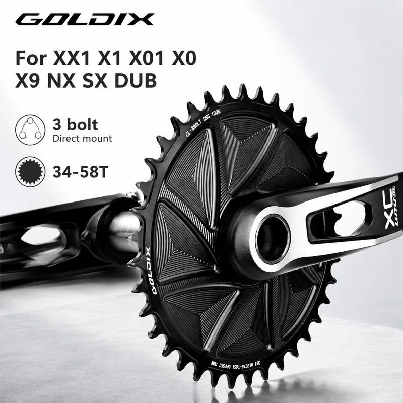 GOLDIX 3 bolt chainring direct mount For Sram XX1 X1 X01 X0 X9 NX SX DUB Crank closed disc 3mm offset chainring Narrow Wide
GOLDIX 3 bolt chainring direct mount For Sram XX1 X1 X01 X0 X9 NX SX DUB Crank closed disc 3mm offset chainring Narrow Wide