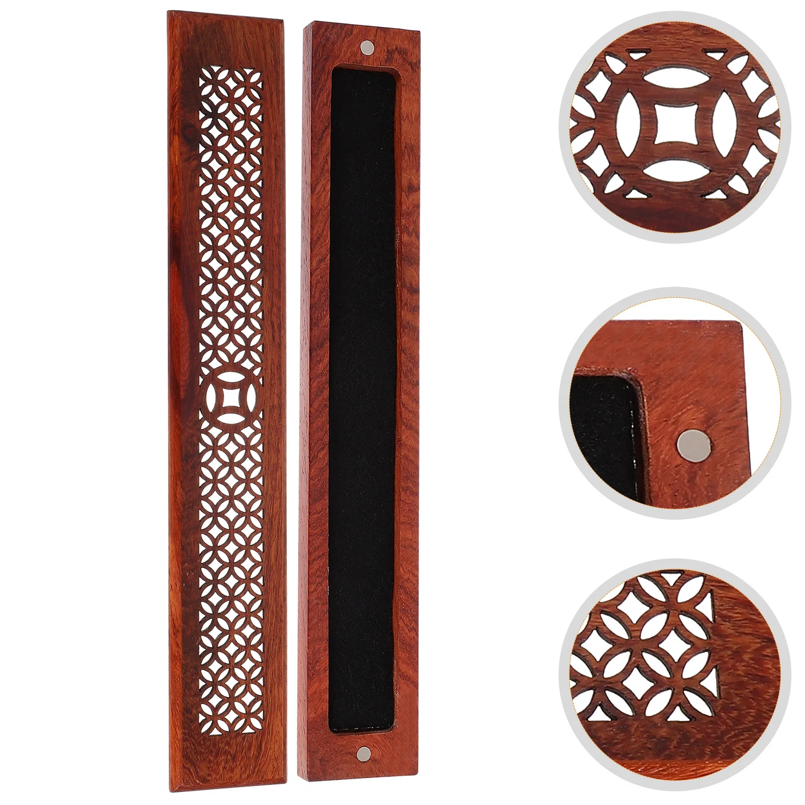 Wooden Incense Box with Carved Design for Home Office Decor - Portable Vintage Aroma Burner Holder Storage Compact Tabletop
Wooden Incense Box with Carved Design for Home Office Decor - Portable Vintage Aroma Burner Holder Storage Compact Tabletop