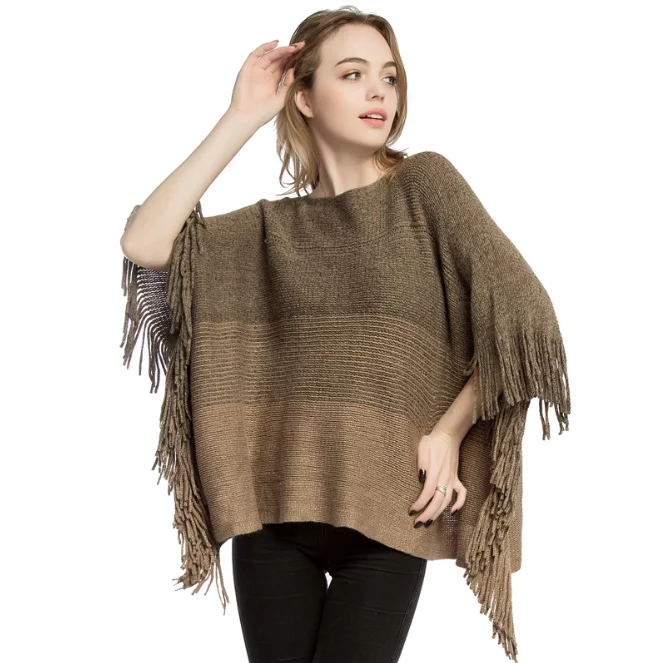 New Gold Wool Large Cloak Shawl Imitation Cashmere Knitted Pullover Women's Coat Warm Girl's Outer Wear Sweater Coat Coffee
New Gold Wool Large Cloak Shawl Imitation Cashmere Knitted Pullover Women's Coat Warm Girl's Outer Wear Sweater Coat Coffee