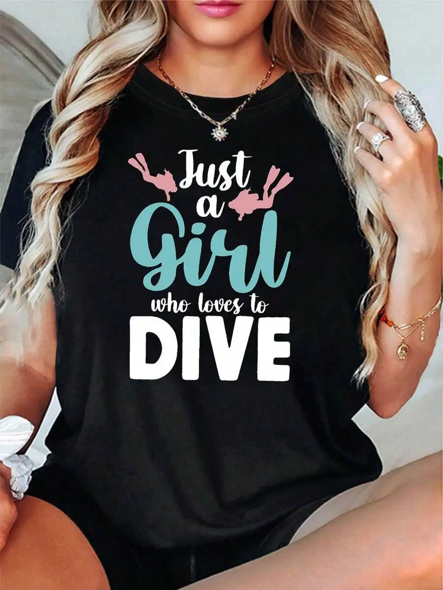 Plus Size Women Short Sleeve Casual T-Shirt Diving Theme Slogan Print
Plus Size Women Short Sleeve Casual T-Shirt Diving Theme Slogan Print