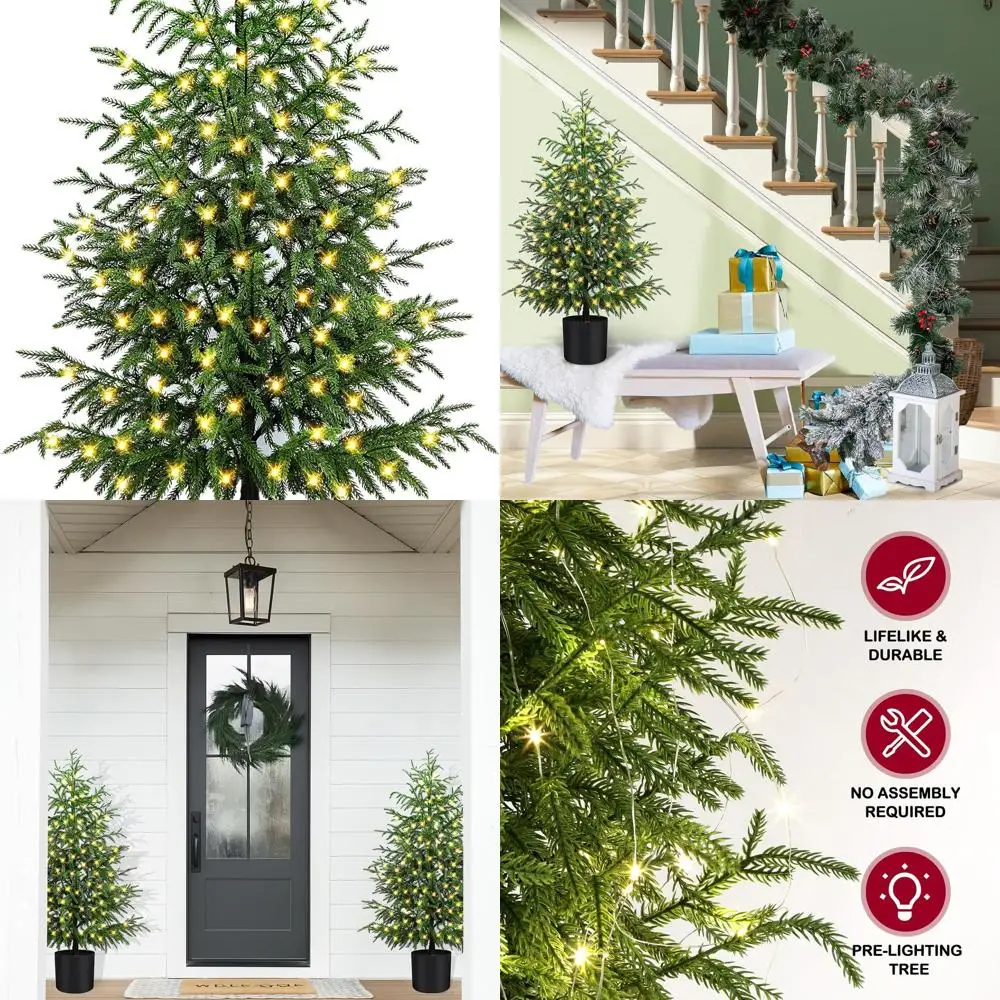 Искусственная рождественская сосна с предварительной подсветкой, 4 фута, 100 светодиодов и 8-функциональный аккумуляторный ящик для внутреннего праздничного декора
Искусственная рождественская сосна с предварительной подсветкой, 4 фута, 100 светодиодов и 8-функциональный аккумуляторный ящик для внутреннего праздничного декора