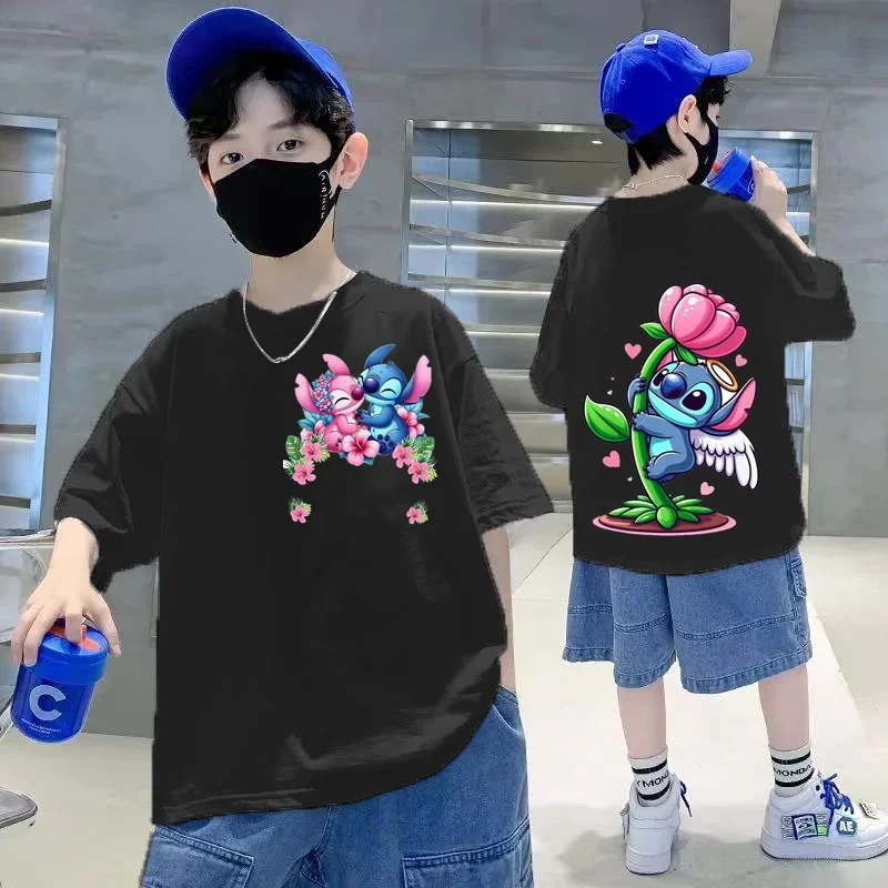 Angel & Stitch New Cotton T-shirt Summer Casual Tee-shirt O-neck Kids Boys/girls Graphic Printing Casual Disney's Clothing Tops
Angel & Stitch New Cotton T-shirt Summer Casual Tee-shirt O-neck Kids Boys/girls Graphic Printing Casual Disney's Clothing Tops