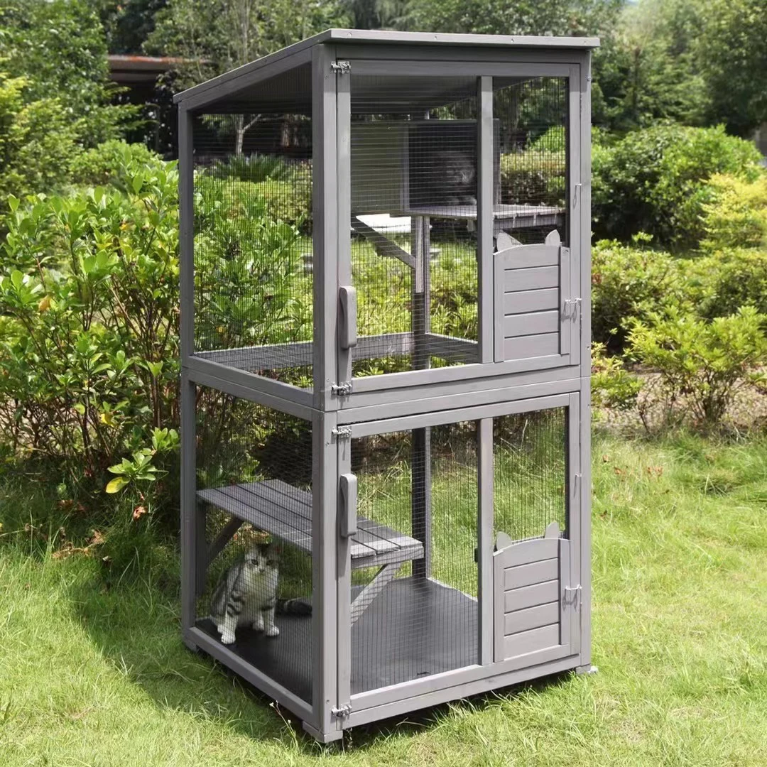 Outdoor Indoor Cute Animal Pet Kennel Crate Large Cats Villa Wooden Cat Cage House
Outdoor Indoor Cute Animal Pet Kennel Crate Large Cats Villa Wooden Cat Cage House