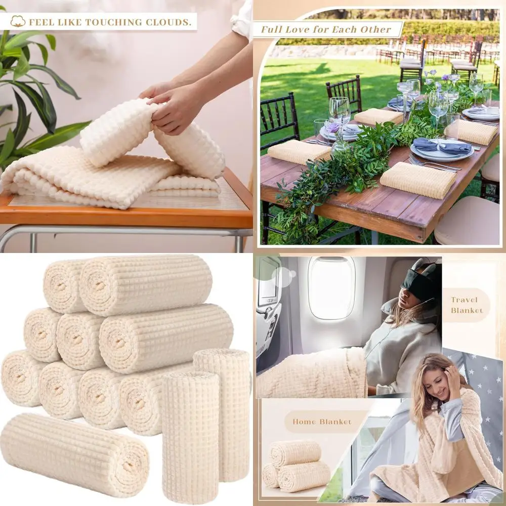 Ivory 50x60 Flannel Fleece Blankets, 12-Pack, 3D Jacquard Grid, Soft Couch Sofa Chair Covers, Wedding or Donation Gifts
Ivory 50x60 Flannel Fleece Blankets, 12-Pack, 3D Jacquard Grid, Soft Couch Sofa Chair Covers, Wedding or Donation Gifts