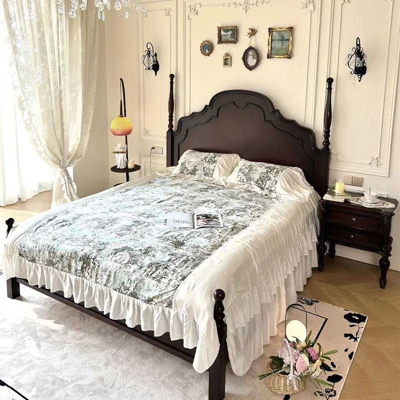 Solid wood bed double master bedroom medium antique Anna1.8 meters walnut simple American retro
Solid wood bed double master bedroom medium antique Anna1.8 meters walnut simple American retro