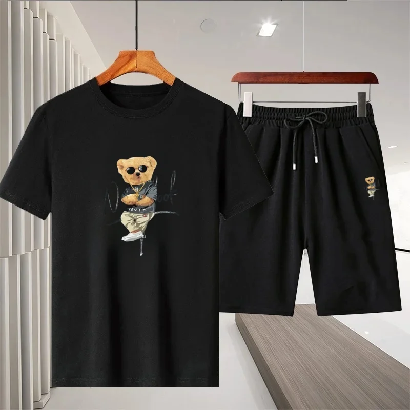 A two-piece summer fitness jogging casual sportswear set featuring a breathable short-sleeved T-shirt and shorts for men
A two-piece summer fitness jogging casual sportswear set featuring a breathable short-sleeved T-shirt and shorts for men