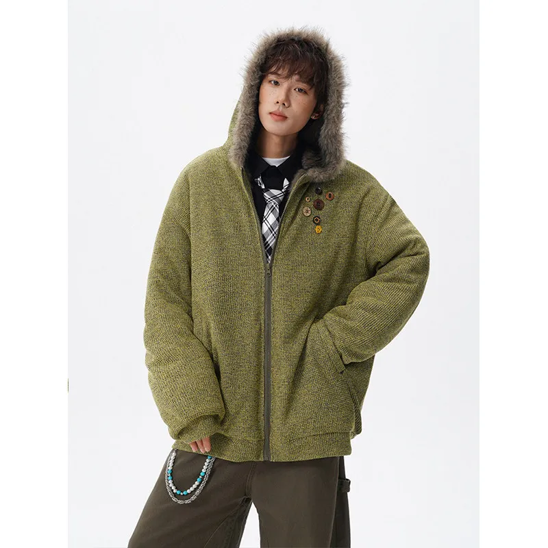 Теплая утепленная куртка из хлопка с вязаным клетчатым узором, воротником из меха Mountain Eagle 28, защитой от холода, на молнии, с длинными рукавами
Теплая утепленная куртка из хлопка с вязаным клетчатым узором, воротником из меха Mountain Eagle 28, защитой от холода, на молнии, с длинными рукавами