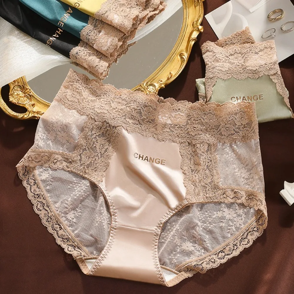 Mesh Floral Ice Satin Silk Briefs Mid Waist Cotton Crotch Lace Seamless Panties Female Lingerie Underpants Underwear for Women
Mesh Floral Ice Satin Silk Briefs Mid Waist Cotton Crotch Lace Seamless Panties Female Lingerie Underpants Underwear for Women