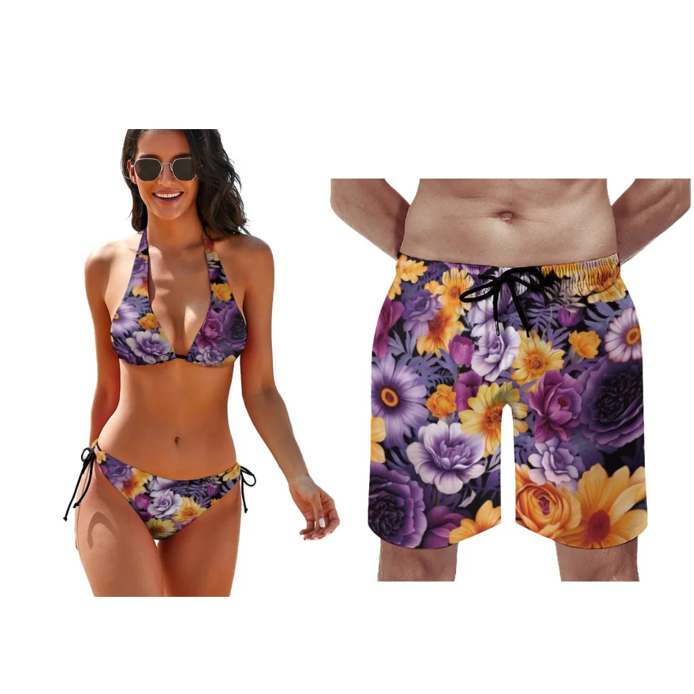 Customizable Patterned Beach Couple Outfits Summer Flower-Patterned Bikinis Beach Pants Lightweight Materials Essential For Vaca
Customizable Patterned Beach Couple Outfits Summer Flower-Patterned Bikinis Beach Pants Lightweight Materials Essential For Vaca