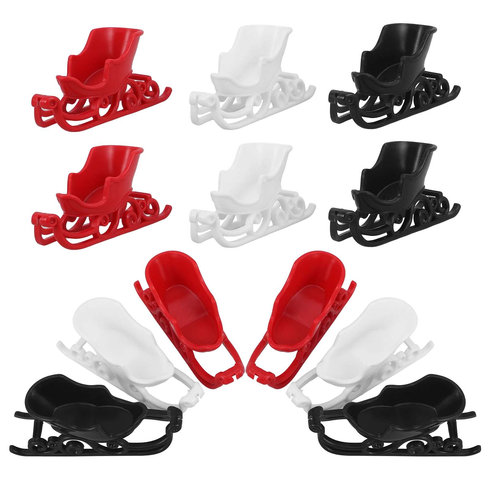 12pcs Christmas Sleigh Decoration 7CM Black White Red Desktop Xmas Sled Ornament Mini Adornment Festive Accessories
12pcs Christmas Sleigh Decoration 7CM Black White Red Desktop Xmas Sled Ornament Mini Adornment Festive Accessories