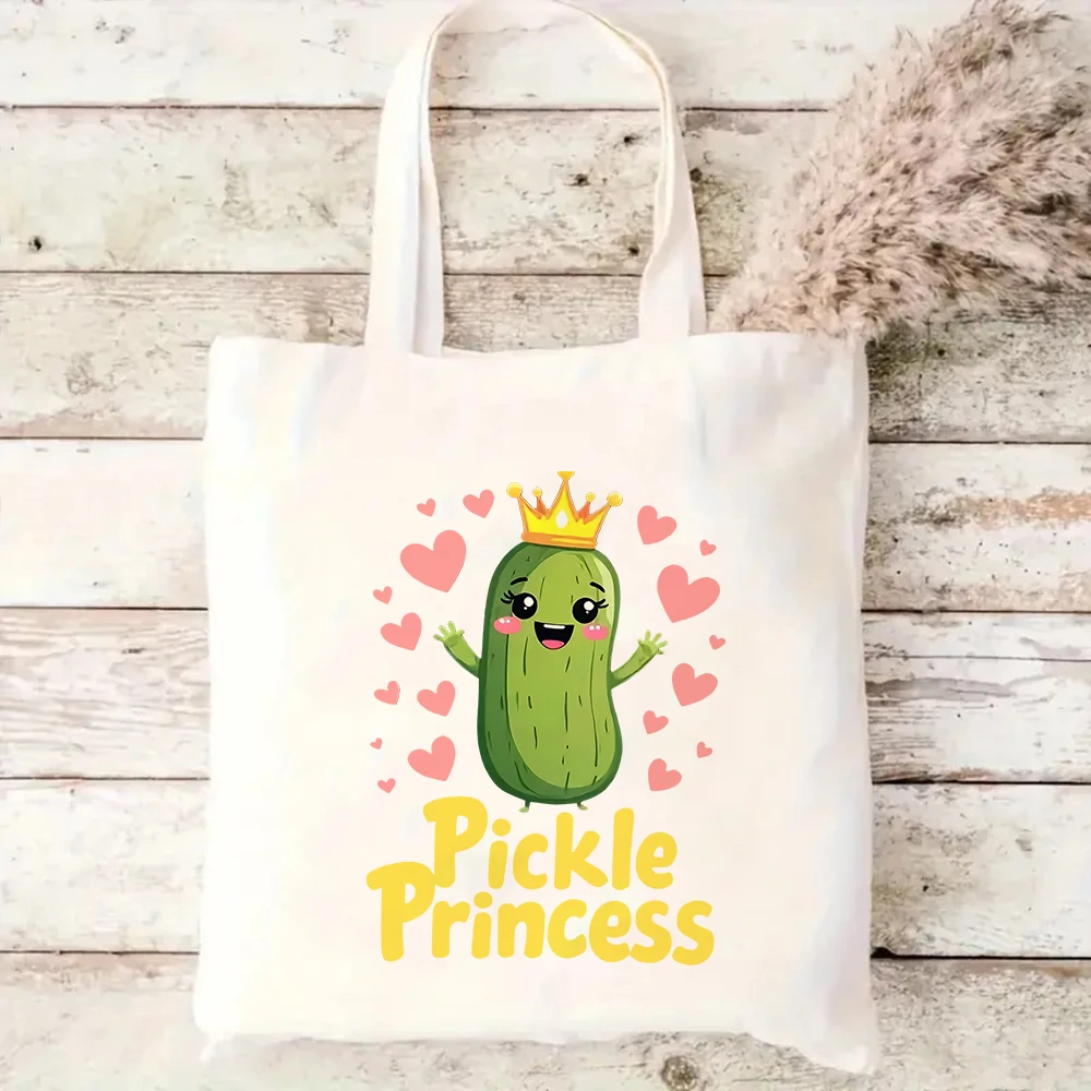 Pickle Princess Canvas Tote Bag Cute Funny Shoulder Bag
Pickle Princess Canvas Tote Bag Cute Funny Shoulder Bag