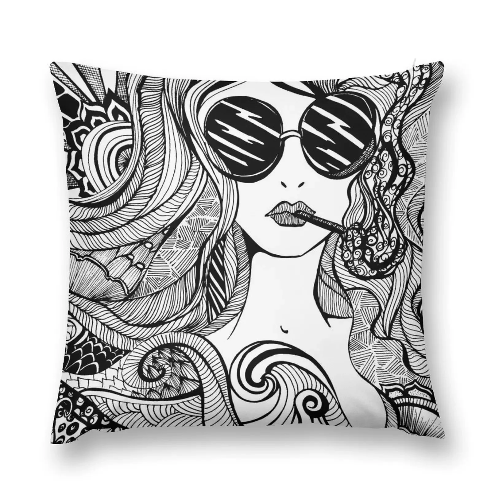 Abstract Smoking Gal, hand drawing; black pen Throw Pillow Sofa Cushions Covers Cushions pillow
Abstract Smoking Gal, hand drawing; black pen Throw Pillow Sofa Cushions Covers Cushions pillow