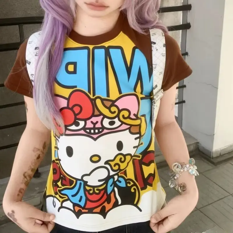 Hello Kitty New Anime Fashion Short Tops Y2k Summer Cute Tees Cartoon Printed High Street Gothic Short Sleeve T-shirts
Hello Kitty New Anime Fashion Short Tops Y2k Summer Cute Tees Cartoon Printed High Street Gothic Short Sleeve T-shirts