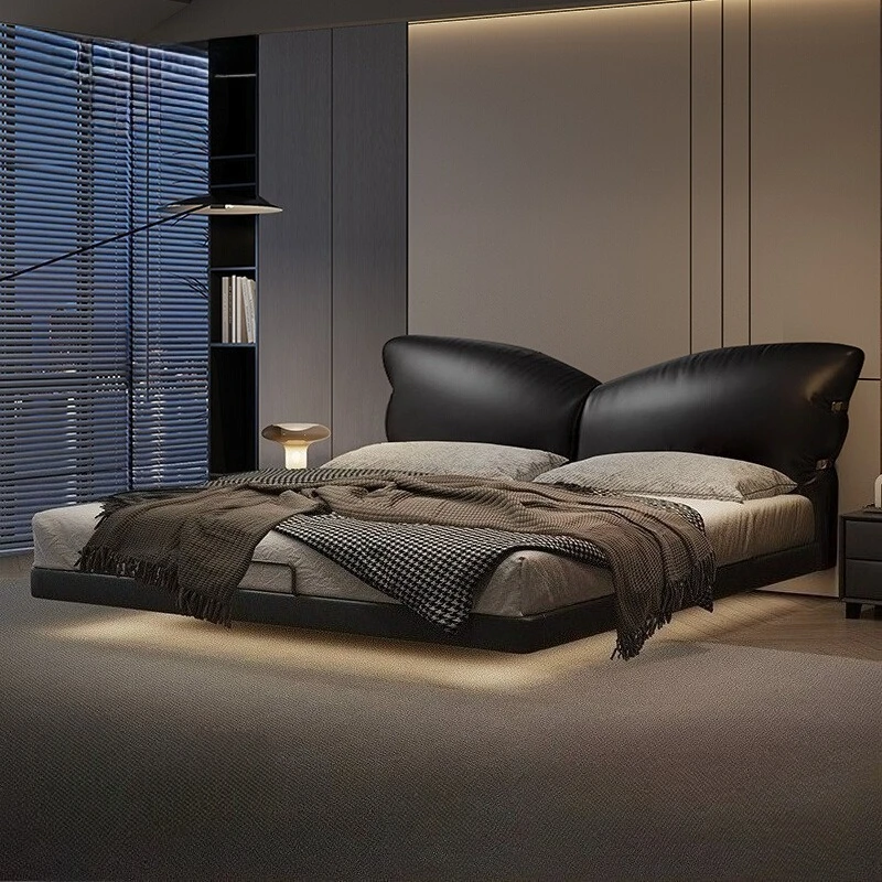 Cowhide Suspension Bed Minimalist Master Bedroom Large Bed Modern Light Luxury Soft Bag Double Wedding Beds Butterfly Shape
Cowhide Suspension Bed Minimalist Master Bedroom Large Bed Modern Light Luxury Soft Bag Double Wedding Beds Butterfly Shape