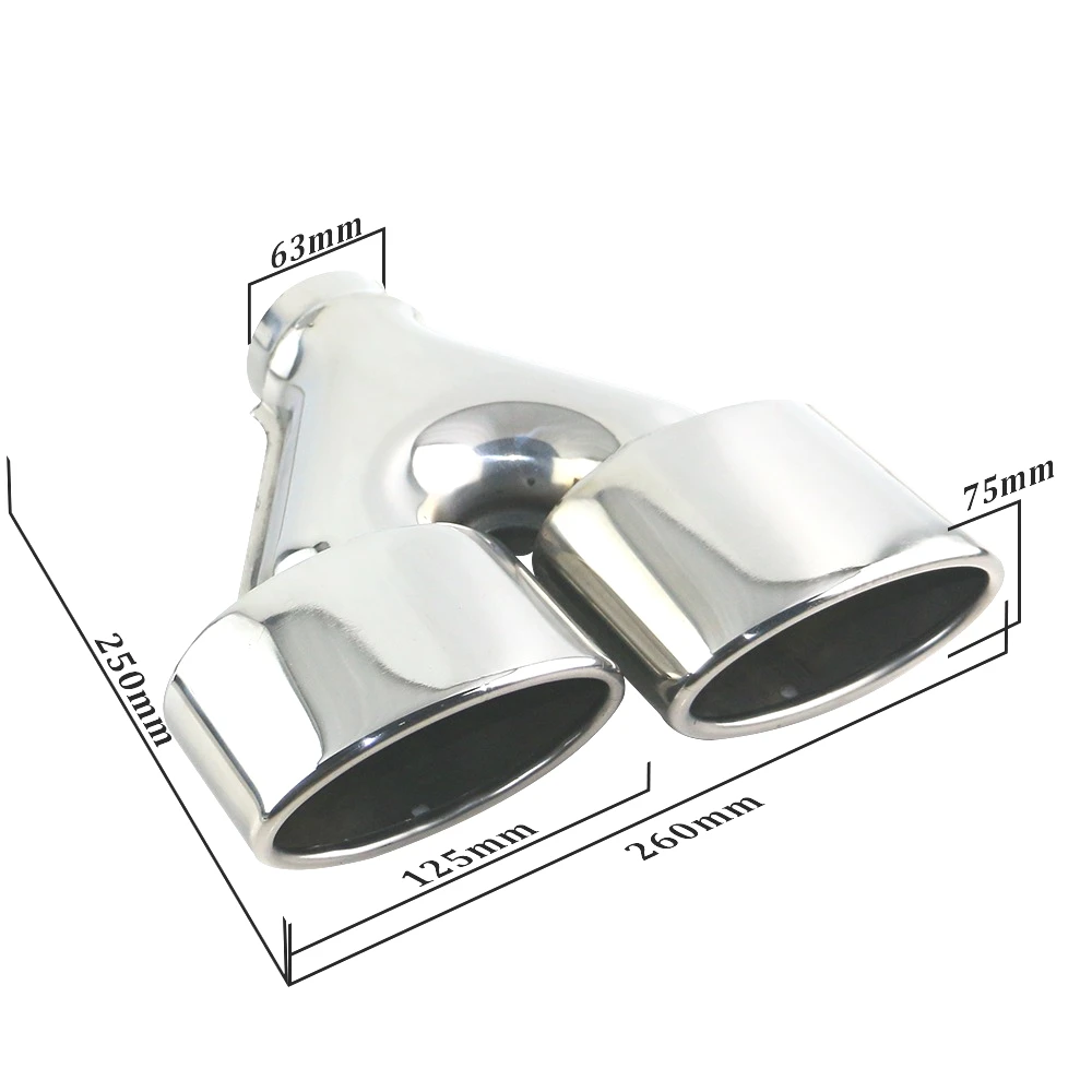 2.5 inch Car Exhaust Pipe Stainless Steel Muffler Oval Tip Rolled Double Outlet Exhaust Tail Pipe
2.5 inch Car Exhaust Pipe Stainless Steel Muffler Oval Tip Rolled Double Outlet Exhaust Tail Pipe