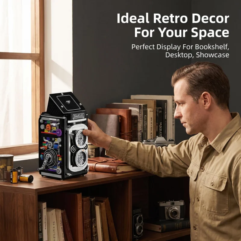 New hot-selling retro twin-lens reflex camera building block set, a retro camera mechanical assembly model, featuring exposed in
New hot-selling retro twin-lens reflex camera building block set, a retro camera mechanical assembly model, featuring exposed in