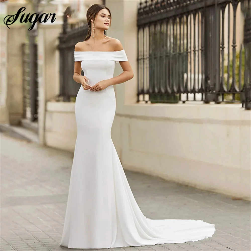 Simple Mermaid 2023 Wedding Dresses Women Off The Shoulder Bridal Gowns Bride Party Backless Satin Sweep Train Robe De Mariée
Simple Mermaid 2023 Wedding Dresses Women Off The Shoulder Bridal Gowns Bride Party Backless Satin Sweep Train Robe De Mariée