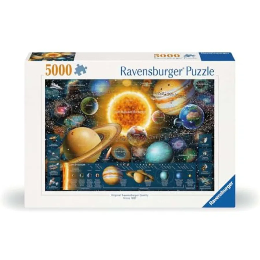 Space Odyssey jigsaw puzzle for adults: 5000-piece, premium cardboard, deep blue, vivid cosmic solar system imagery with accura
Space Odyssey jigsaw puzzle for adults: 5000-piece, premium cardboard, deep blue, vivid cosmic solar system imagery with accura