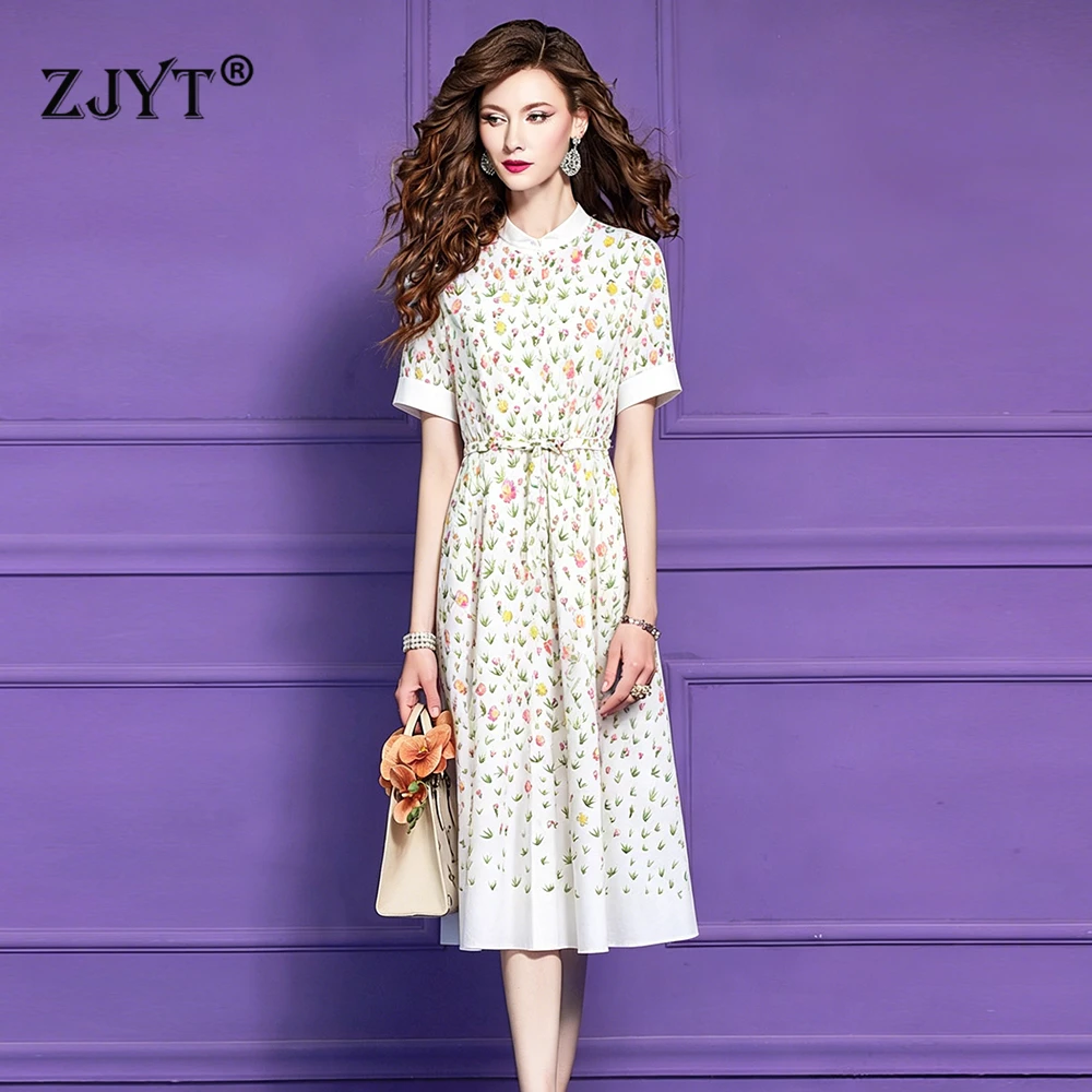 ZJYT Summer 100% Cotton Dresses for Woman 2026 New Fashion Floral Print Midi Casual Holiday Shirt Dress White Vestidos Ladies
ZJYT Summer 100% Cotton Dresses for Woman 2026 New Fashion Floral Print Midi Casual Holiday Shirt Dress White Vestidos Ladies