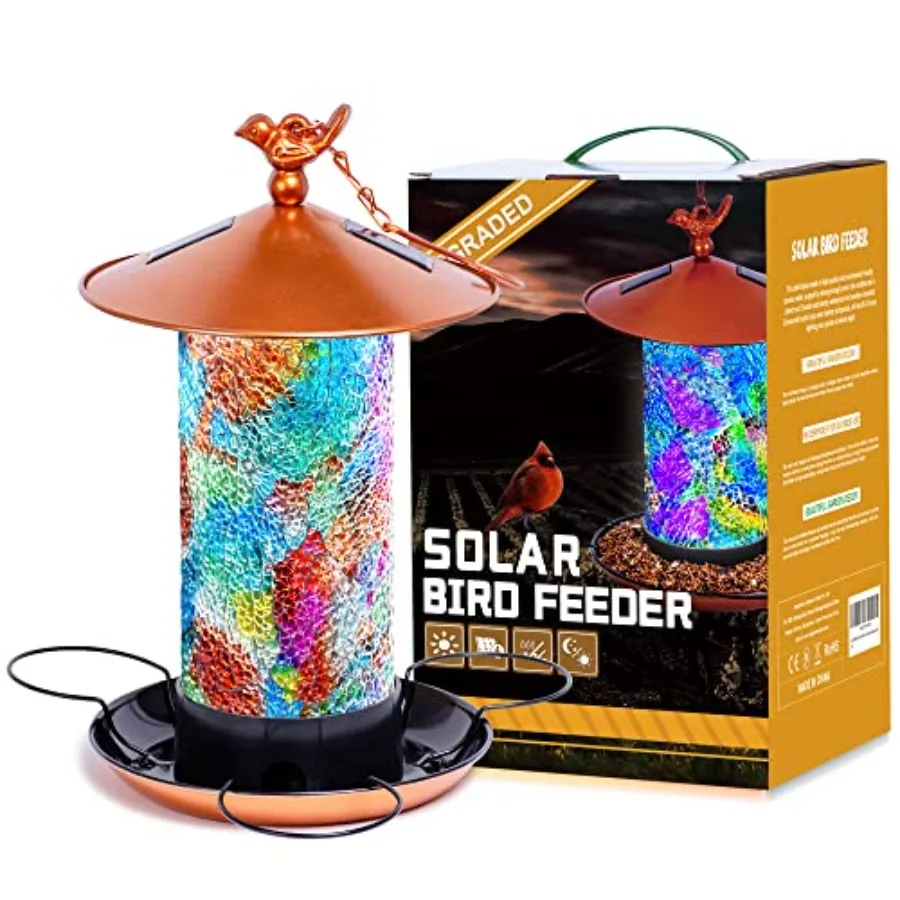 【Spot goods】Mosaic Solar Bird Feeder for Outdoors Hanging Waterproof Lantern Shape with S-Hook and 4 LED Lights Garden Decor fo
【Spot goods】Mosaic Solar Bird Feeder for Outdoors Hanging Waterproof Lantern Shape with S-Hook and 4 LED Lights Garden Decor fo