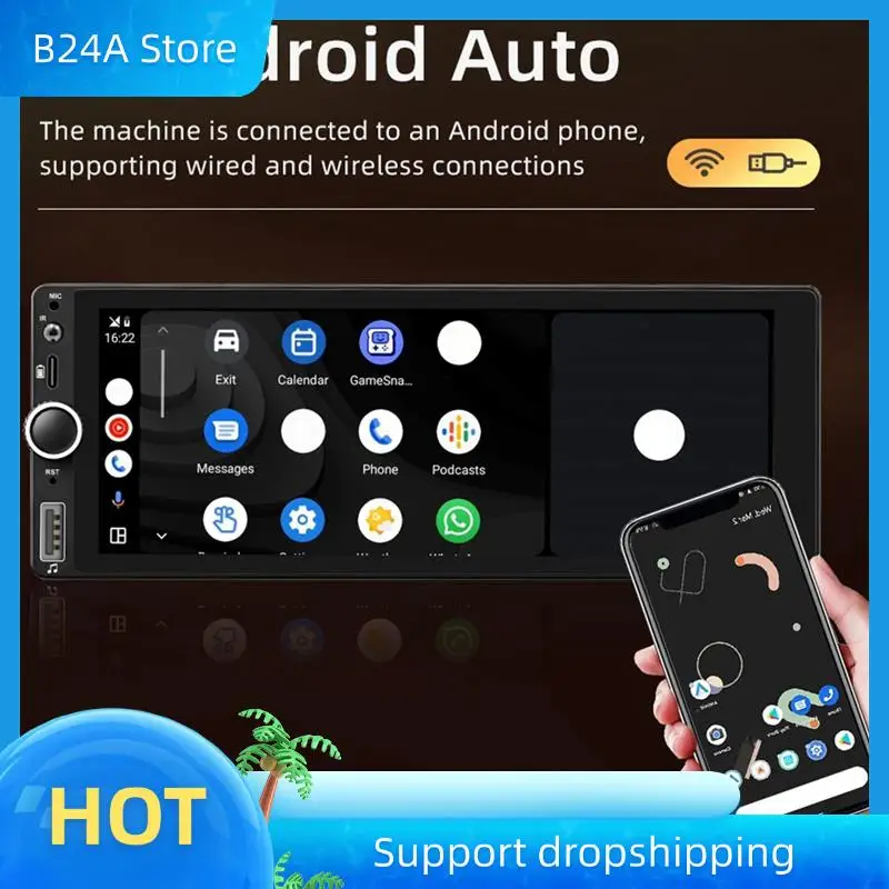 B24A Bluetooth 6,86-дюймовый MP5-плеер с одним DIN-приемником и беспроводным Carplay и Android Auto для автомобиля — хранилище 1 + 32G
B24A Bluetooth 6,86-дюймовый MP5-плеер с одним DIN-приемником и беспроводным Carplay и Android Auto для автомобиля — хранилище 1 + 32G
