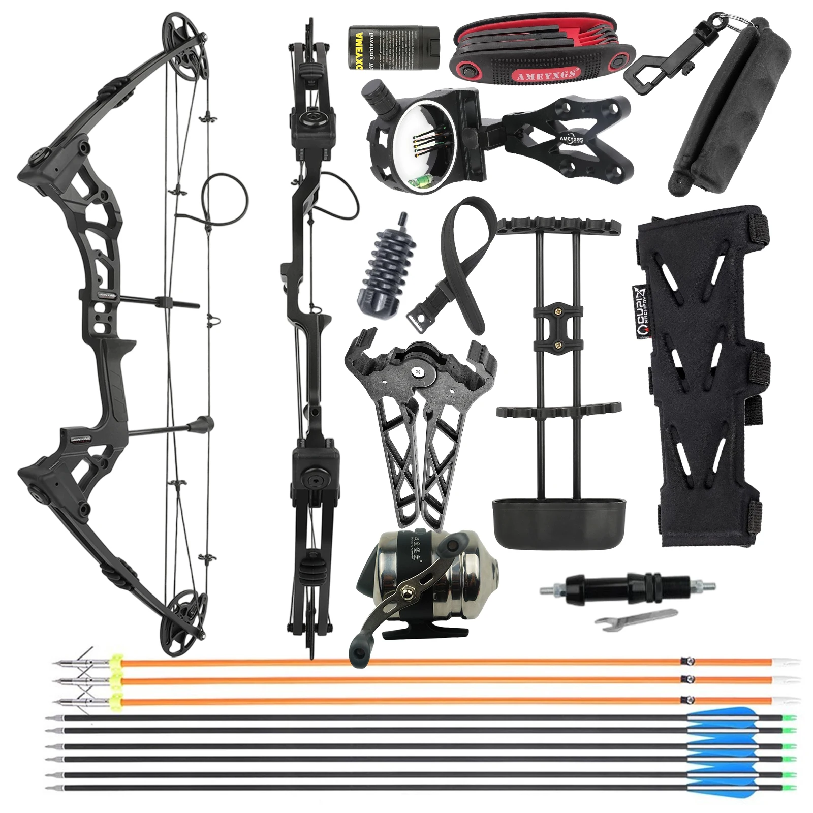 Archery Bowfishing Kit 20-70lbs Compound Bow 320FPS 80% Let-off Right Left Hand with Fishing Reel and Arrows Set
Archery Bowfishing Kit 20-70lbs Compound Bow 320FPS 80% Let-off Right Left Hand with Fishing Reel and Arrows Set
