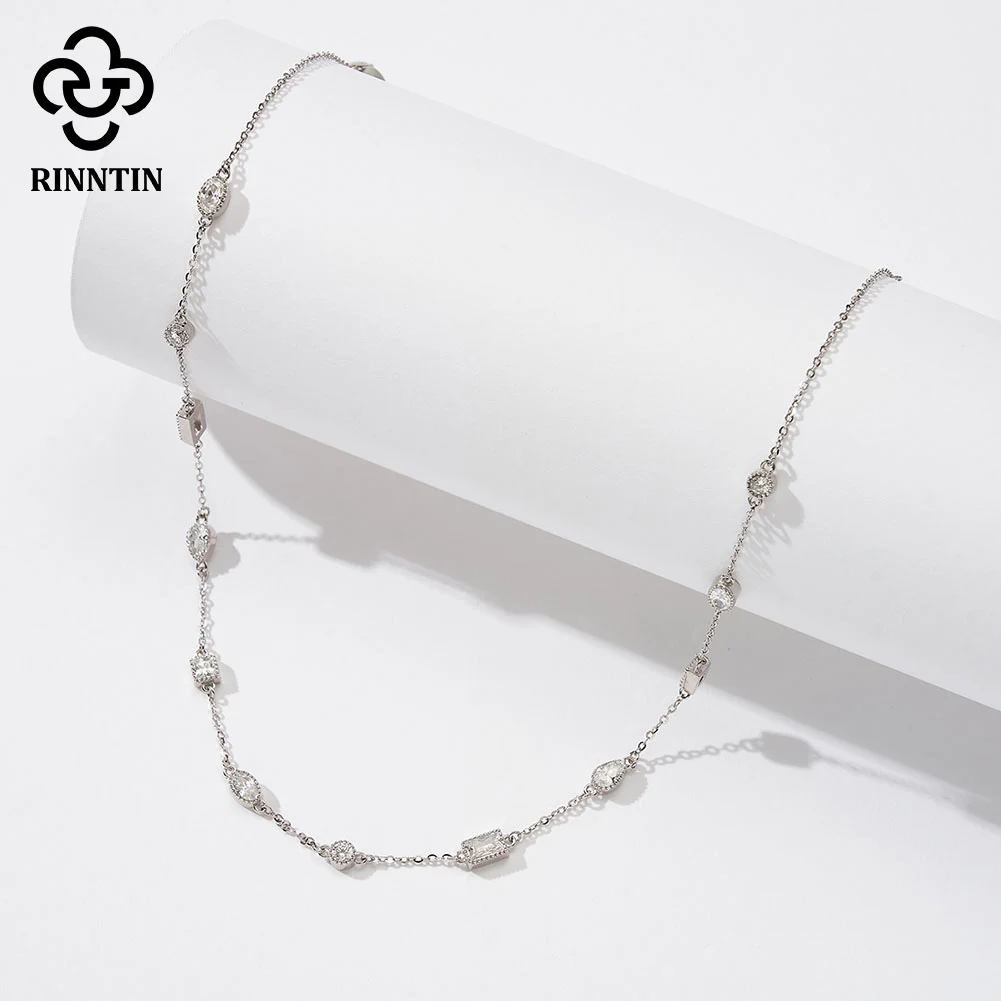 Rinntin Geometric 5A Clear CZ Necklace Fashion Elegant 925 Sterling Silver Neck Chain for Women's Fine Choker Chain BQN02
Rinntin Geometric 5A Clear CZ Necklace Fashion Elegant 925 Sterling Silver Neck Chain for Women's Fine Choker Chain BQN02