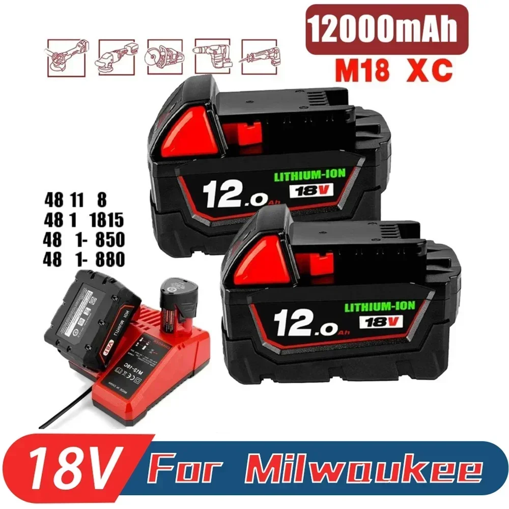 SU Original 18V 12.0Ah/9.0Ah For Milwaukee M18 battery 48-11-1815 48-11-1850 2604-22 2604-20 2708-22 2607-22 power Tools Battery
SU Original 18V 12.0Ah/9.0Ah For Milwaukee M18 battery 48-11-1815 48-11-1850 2604-22 2604-20 2708-22 2607-22 power Tools Battery