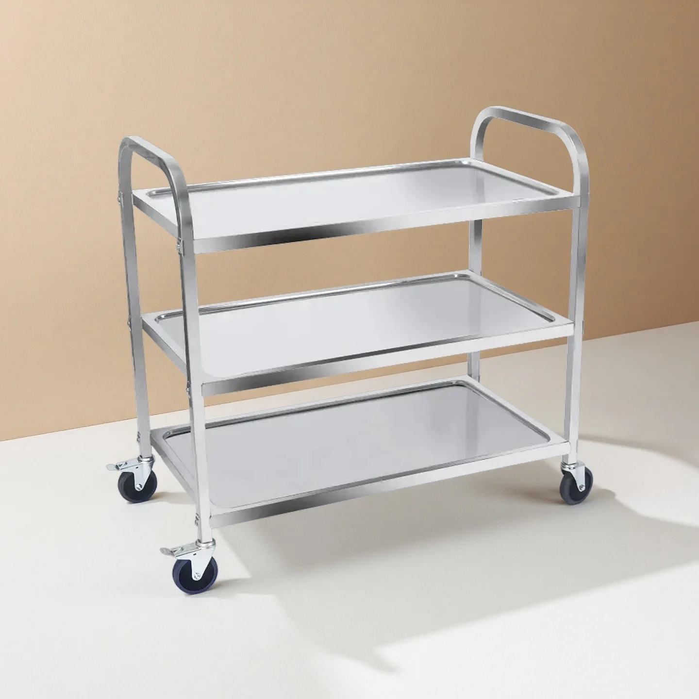 Restaurant Commercial Stainless Steel Three-Layer Trolley Detachable Serving Cart For Hotel Kitchen Beverage Catering
Restaurant Commercial Stainless Steel Three-Layer Trolley Detachable Serving Cart For Hotel Kitchen Beverage Catering