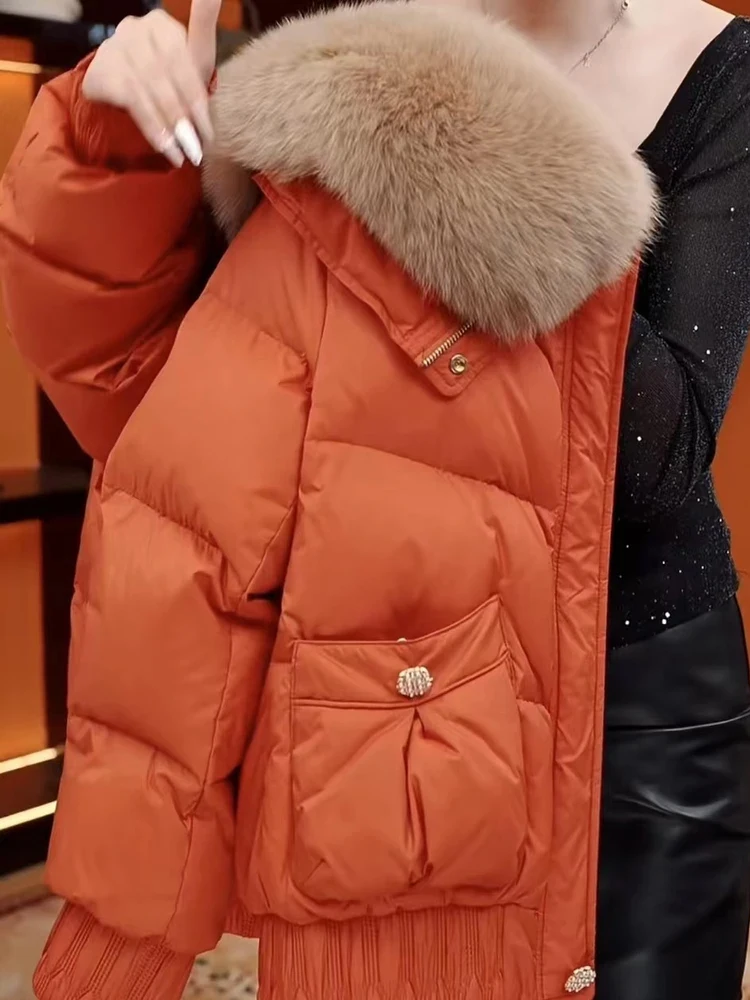 Winter New plus Size Thiened down Cotton Jaet Women's High-End Feeling Warm Cotton Coat Outerwear with Large Fur Collar
Winter New plus Size Thiened down Cotton Jaet Women's High-End Feeling Warm Cotton Coat Outerwear with Large Fur Collar