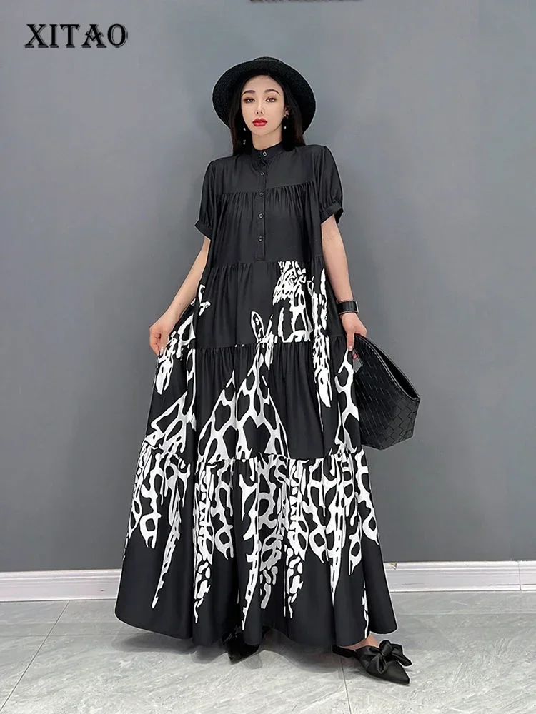 XITAO Pleated Casual Dress Loose Fashion Contrast Color Print Stand Collar Large Size Shirt Dress Temperament New Women WLD7792
XITAO Pleated Casual Dress Loose Fashion Contrast Color Print Stand Collar Large Size Shirt Dress Temperament New Women WLD7792