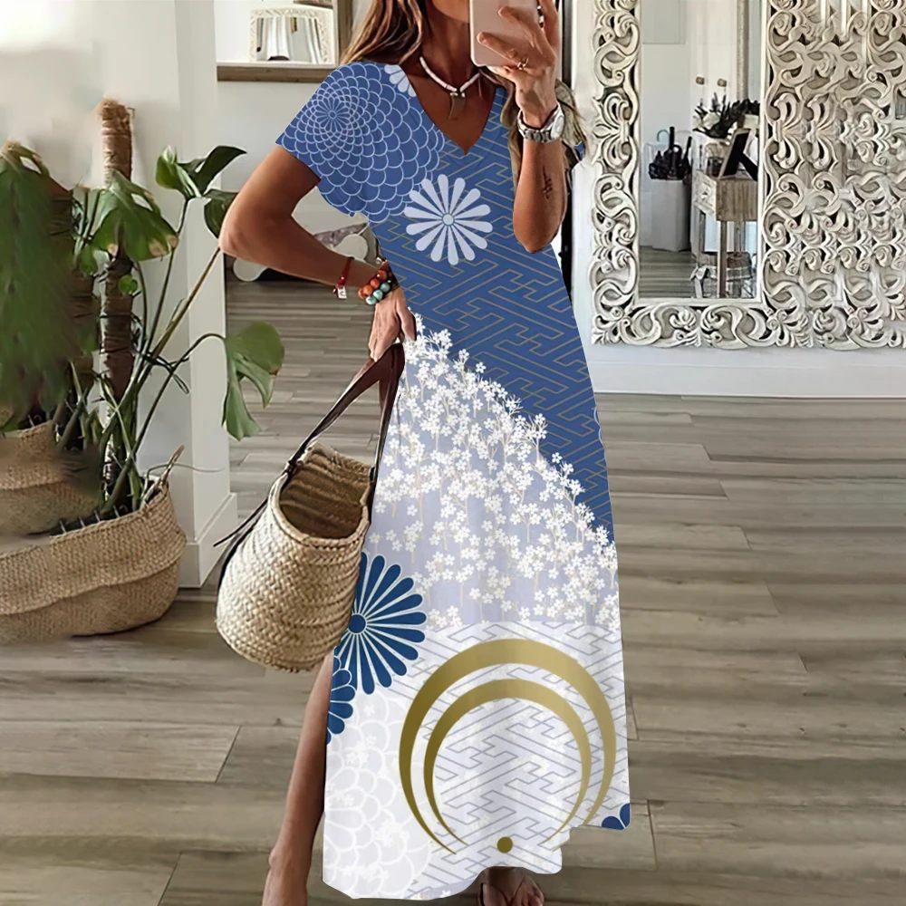 Woman Casual V Neck Long Dress Summer Dress Butterfly Streetwear Fashions Clothing Holiday Short Sleeve Women Dresses Pullover
Woman Casual V Neck Long Dress Summer Dress Butterfly Streetwear Fashions Clothing Holiday Short Sleeve Women Dresses Pullover