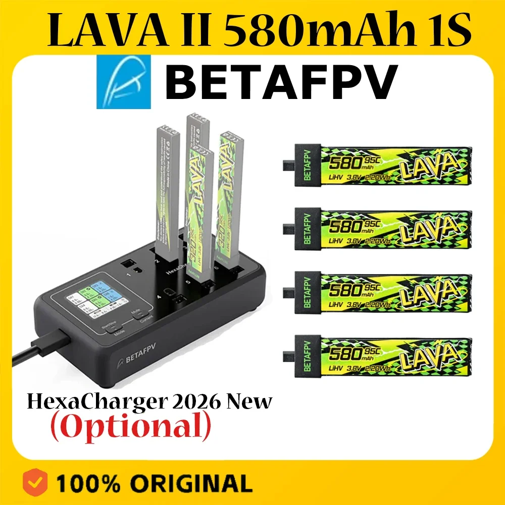 BETAFPV LAVA II 580mAh 1S 95C 3.8V Battery BT2.0 for Air75, Meteor75 Pro/ HexaCharger 1S Charger (Optional)
BETAFPV LAVA II 580mAh 1S 95C 3.8V Battery BT2.0 for Air75, Meteor75 Pro/ HexaCharger 1S Charger (Optional)