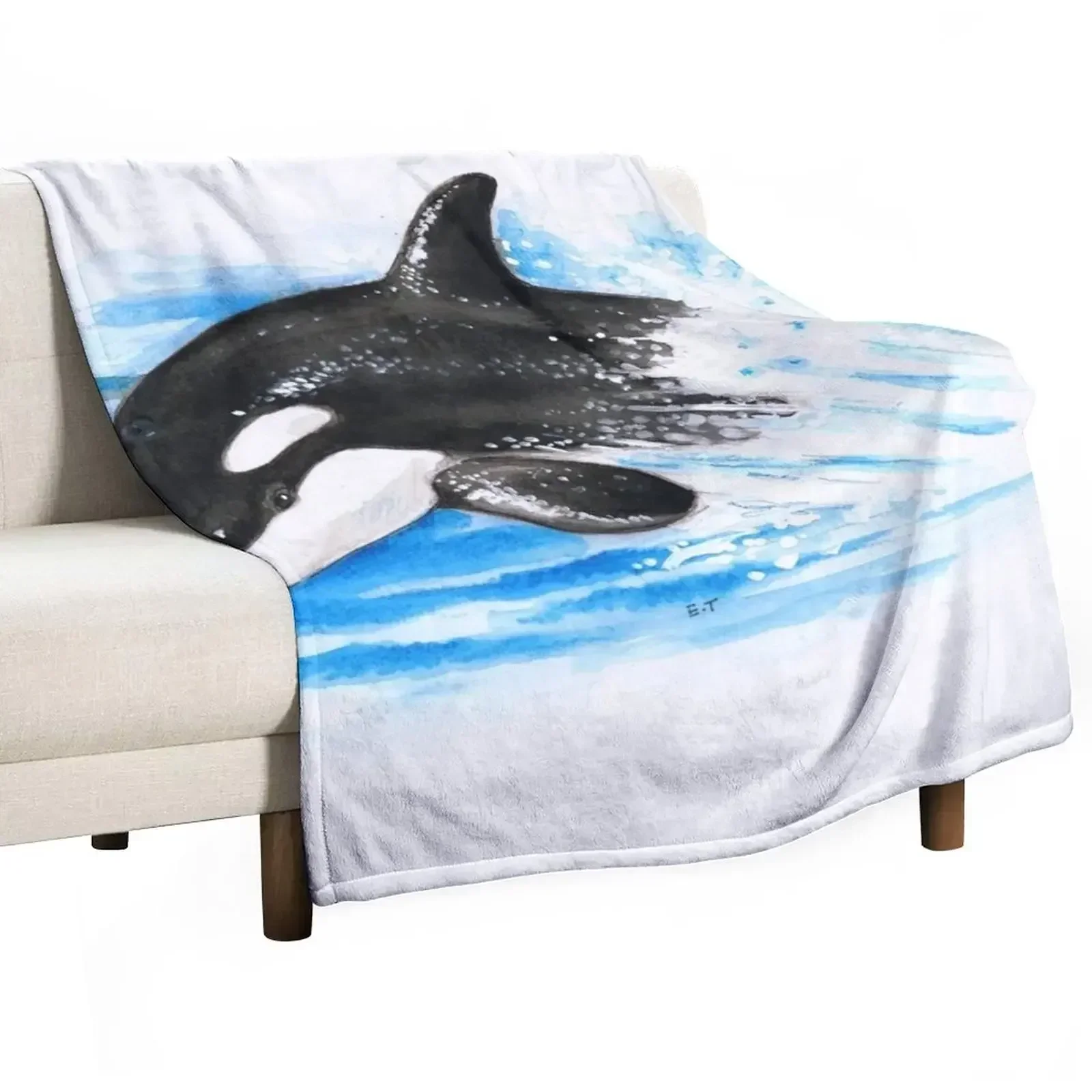 Baby Orca Breaching Waves Watercolor Art Throw Blanket Versatile Cozy Throw Blanket for All Occasions
Baby Orca Breaching Waves Watercolor Art Throw Blanket Versatile Cozy Throw Blanket for All Occasions