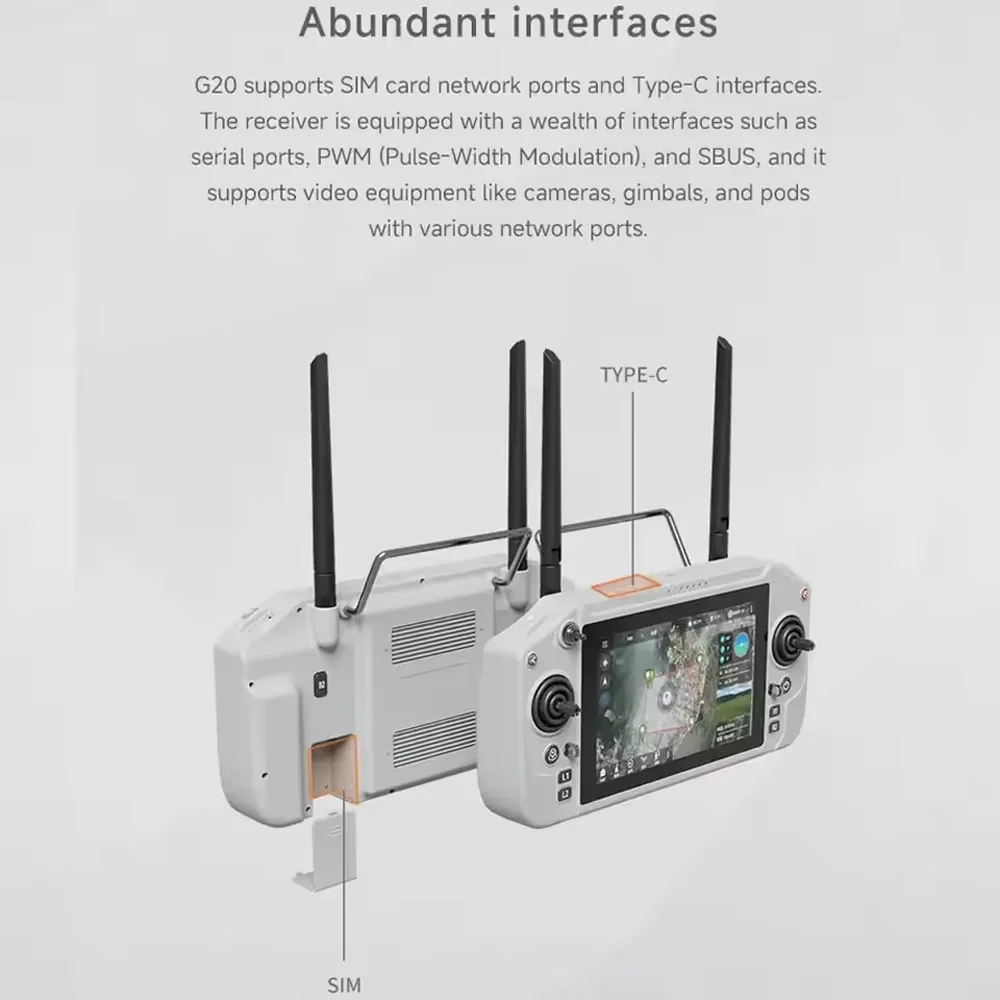 Skydroid G20 Remote Control with 6nm Processor 2.4GHz /5.8GHz Dual Band 7inch High-Definition Display 30KM Image Transmission
Skydroid G20 Remote Control with 6nm Processor 2.4GHz /5.8GHz Dual Band 7inch High-Definition Display 30KM Image Transmission